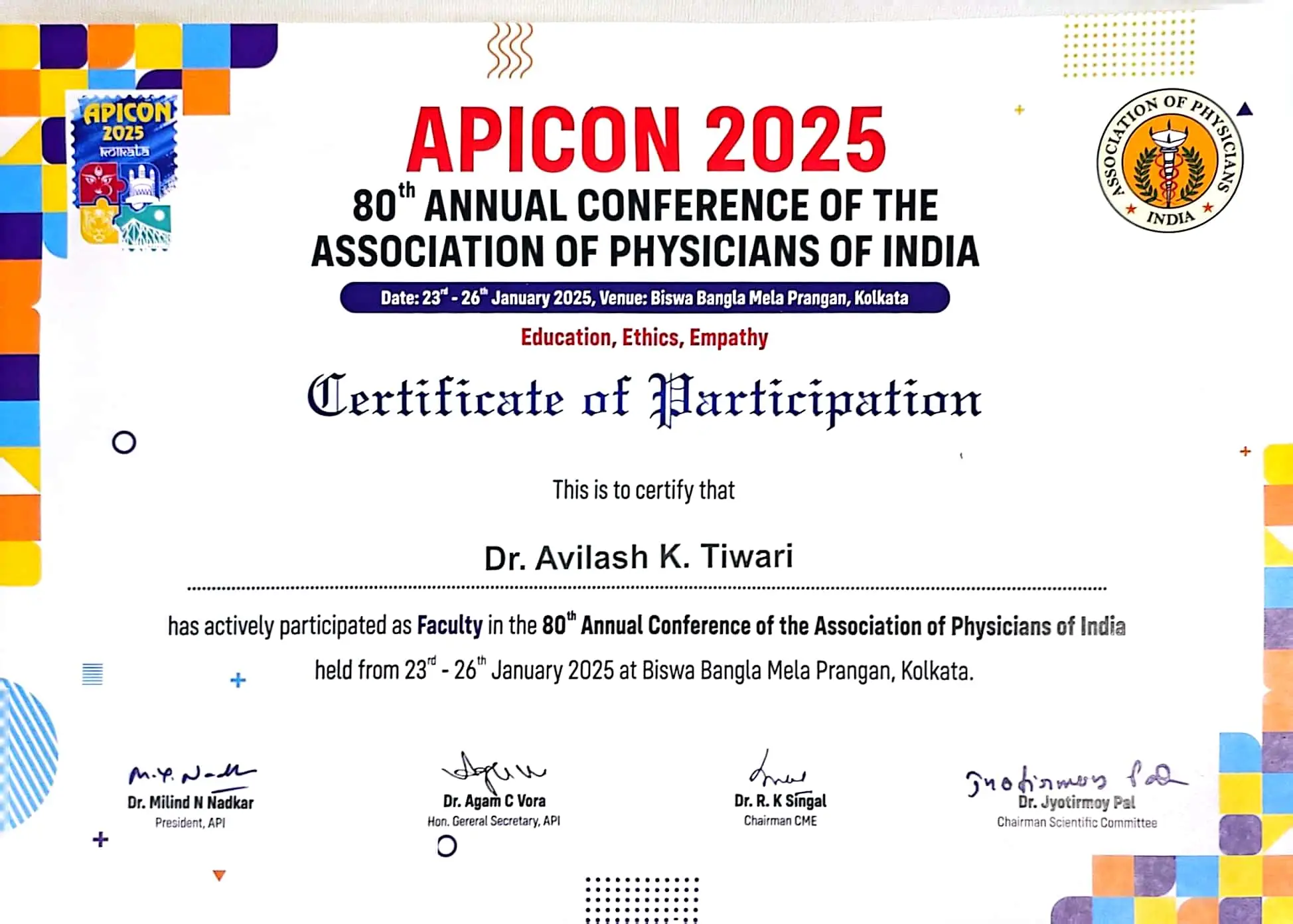 Privileged to be a Faculty at Association of Physicians of India Conference.